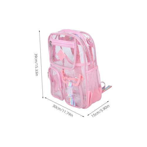 Toyvian Clear Stadium Backpack Mini Transparent Bag with Front Pocket for Concerts Sports Work and Travel Stylish Durable Design Comfortable Fit for All Day Use2