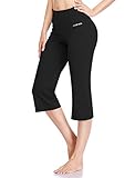 HISKYWIN 18' Inseam Women Inner Pocket Yoga Capri 4 Way Stretch Tummy Control Workout Running Pants,...