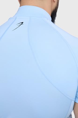 Image of Men Half Sleeves Slim Fit Compression High Neck Sports and Gym Tshirt