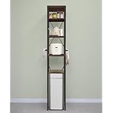 ottostyle.jp キッチンラック ゴミ箱 スリム ゴミ箱上 レンジ台 レンジラック 収納 電子レンジ 炊飯器 スライド棚 可動棚 サイドハンガー 収納棚 棚 レンジボード キッチンボード 引き出せるトレー [幅32] [ウォールナット×ブラックフレーム]