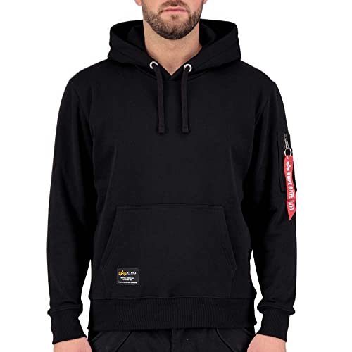 ALPHA INDUSTRIES Fighter Squadron Hoody Kapuzensweat für Herren Black