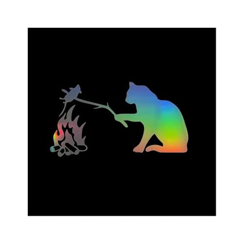 Sticker voiture chat frites étanche vinyle amovible laser auto