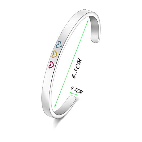 Chooro Pansexual Pride Bracelet Pansexual Heart Cuff Bracelet Pansexual Jewelry Gift For Women (Pansexual Heart Cuff) #TOP1