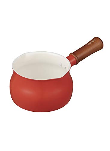 関連商品：シービージャパン ミルクパン 13cm レッド IH対応 片手鍋 セラミック 塗装加工 copanの商品画像