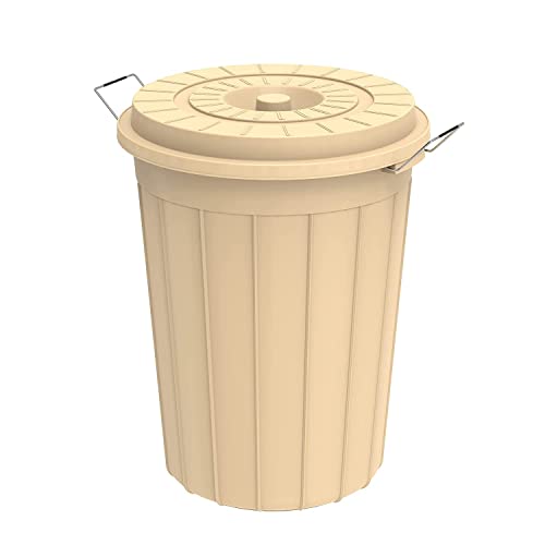 Cosmoplast 100L Round Plastic Drum With Lid, Ivory