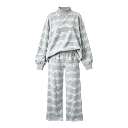 Travel Sweatsuits for Women Set - Striped Sweatshirt and Sweatpants Outfits - image 2