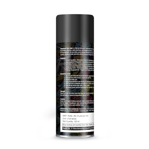 Image of Gym Equipment Lubricant Spray | Treadmill Belt & Fitness Machine Lube | Reduces Friction & Noise | Long-Lasting Smooth Performance | Protects from Wear & Rust | 120ml Pack of 1 | FORMULATION X2