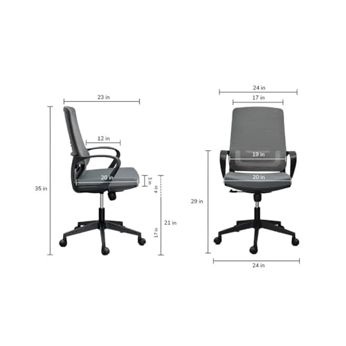 Image of Royaloak Tivoli Italian Computer Chair | Nylon Mesh | High Back Support | Comfortable Armrest | Seat Tilt Lock Paddle | Nylon Base | Computer Chair for Home | Ergonomic Computer Chair | Mesh Chair