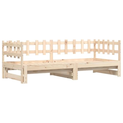 vidaXL Sofá Cama Extraíble, Estructura de Cama, Somier de Invitados, Cama Extensible para Dormitorio Salón, Madera Maciza de Pino 2X(90x200) cm