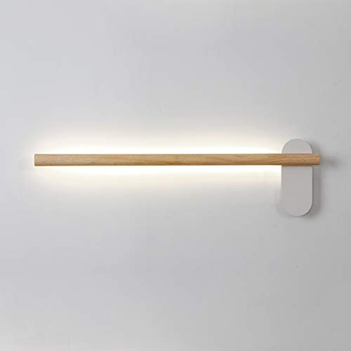 DESLP LED Spiegelleuchte Holz Bad, Metall Badezimmer Spiegellampe Moderne mit PVC Lampenschirm, Neutralweiß 4000K Badlampe Weiß Schrankleuchte für Schlafzimmer,40cm/6w Cover