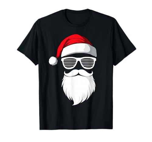 Cooler Weihnachtsmann mit Weihnachtsmütze, Sonnenbrille und Bart...