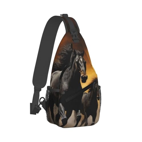 Morral cruzado diagonal para hombro unisex negro miniatura 2