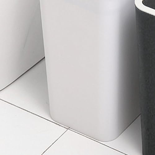 Image of Household Garbage Cans Sealed Large Capacity Odorless with Press Top Plastic Trash Bin for Home Kitchen Living Room Bathroom (White)