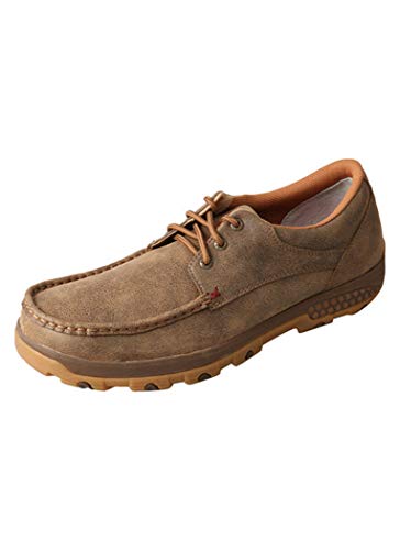 Image of Twisted X Men's Boat Shoe Driving Moc, Moc Toe with CellStretch, Bomber, 9 W