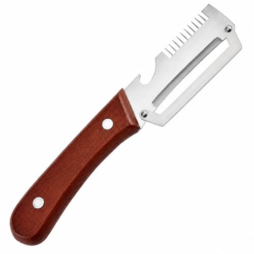 2.5mm Stainless Steel peeler with Wooden Handle – Shredding Knife or vegetables – Elite Multifunction vegetable & fruit Peeler knife – y-peeler for vegetables, Food Prep & Garnishing (1pc)