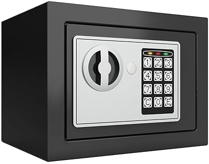 KN Enterprise Extra Large Heavy Duty Home Safe, Fireproof Waterproof, Anti-Theft Digital Home Security Safe Box With Fireproof Document Bag, Steel, Black, Combination with Key Lock
