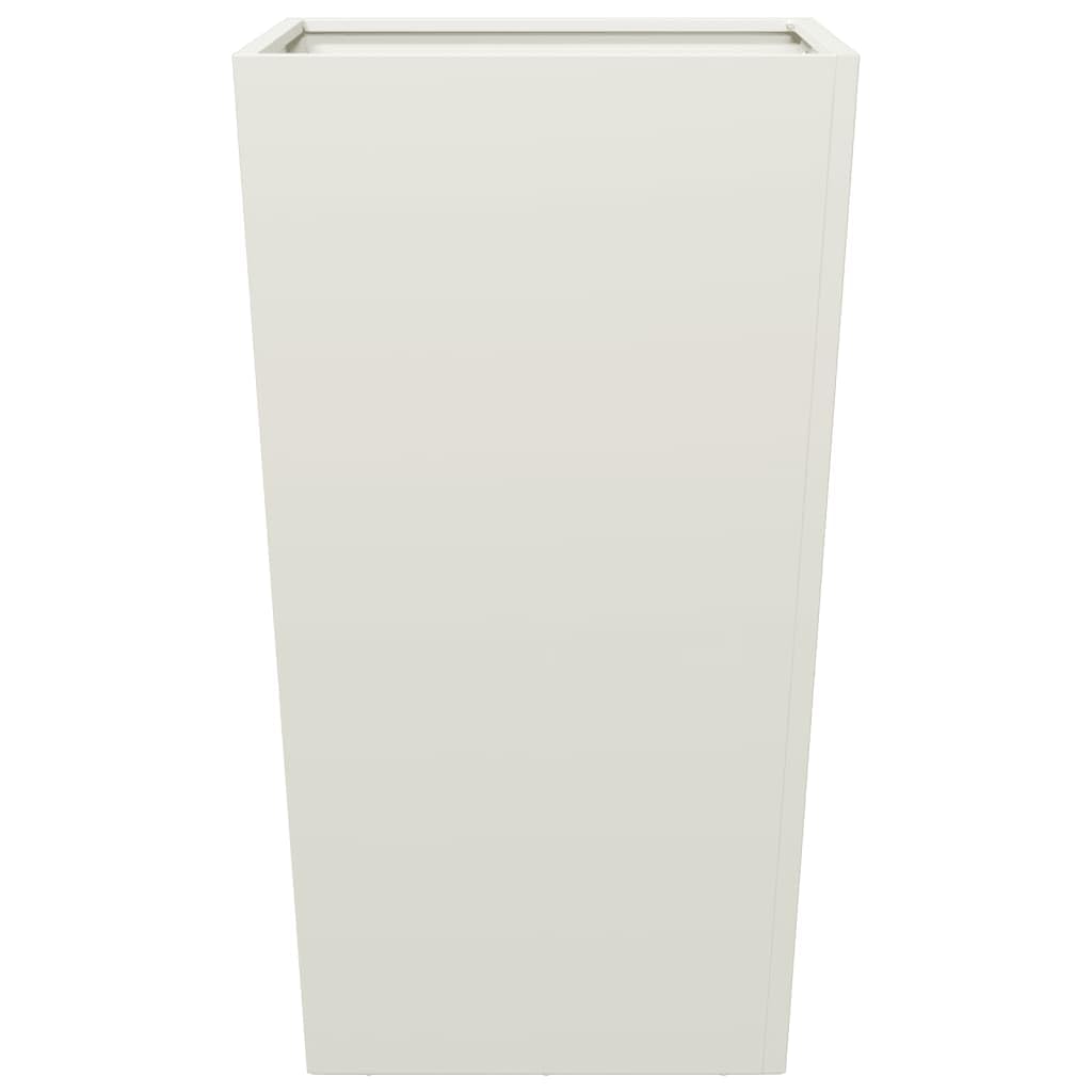 Macetero blanco 45 x 45 x 75 cm de acero para jardín, balcón, terraza