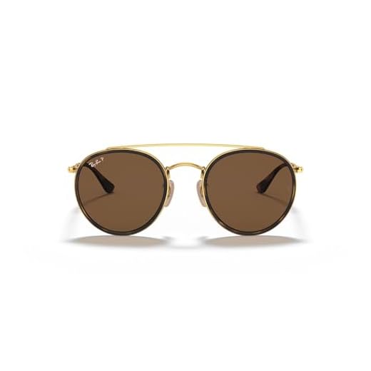 Óculos de Sol Ray-Ban Polarizado 0RB3647N 001/57 Tam 51 / Ouro - Lentes Marrom