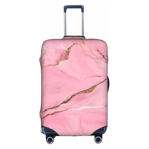 Housse pour valise de 45,7 à 81,3 cm blanche texture marbre rose en tissu haut de gamme