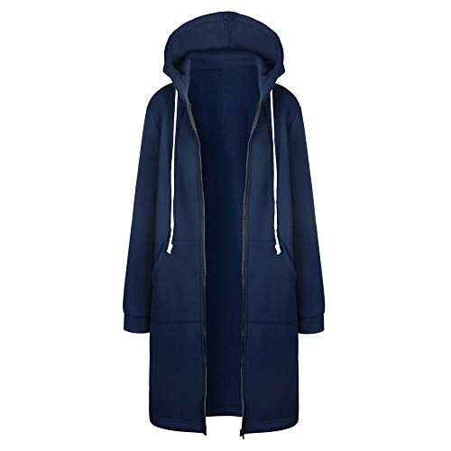 Manteau d'hiver à capuche zippé bleu pour femme coupe ajustée taille XXS