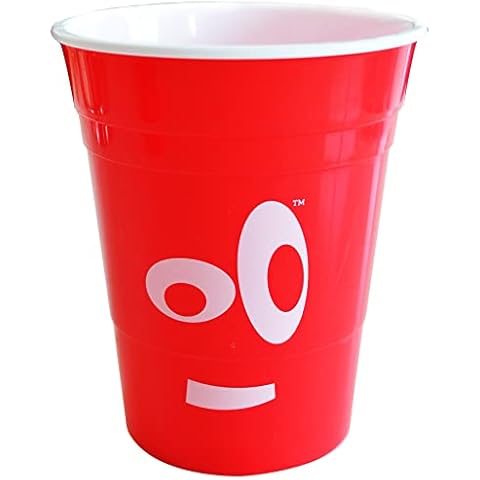 DRINK-A-PALOOZA 16 oz RED PLASTIC PARTY CUPS: drinking glass and beer glasses disposable stacking party tumblers reusable kitchen cup that's dishwasher safe for pong upgrade to a set (red) Cover