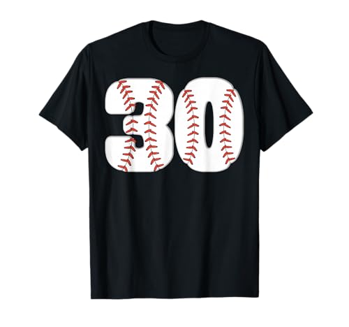 Baseball Number 30 Birthday T-Shirt