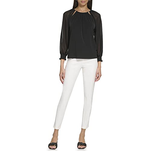 Image of Calvin Klein Women's Knit Long Sleeve Blouse