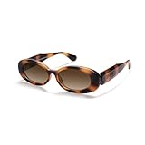 SOJOS Ocean Collection Retro Oval Polarized Sunglasses for Women Men Vintage Recycled Plastic Frame Eco-Friendly, Sunlight, Tortoise/Braun