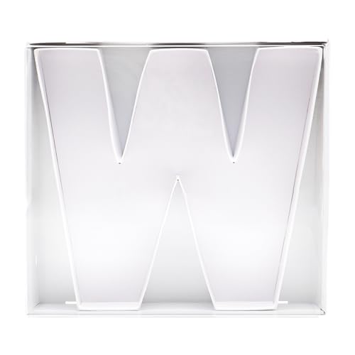 12.5inch Fillable Paper Mache Number Letter Cardboard Cutouts Charcuterie Board Food Sweet Cupcake Tray Party Decorative Box (Letter W, White) by Kafucize - Used condition - Image 3