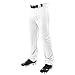 Baseball Express Youth Triple Play Open Bottom Baseball Pants, Adjustable Length, Solid Game Pant with Elastic Waistband and Double Knee, YKK Zipper, White, Large