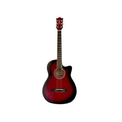 fièvre 3/4 96,5 cm Guitare acoustique Pan coupé 3/4 Redburst - Les Beatles, Paul McCartney, John Lennon, RIngo Starr, George Harrison fièvre 3/4 96,5 cm Guitare acoustique Pan coupé 3/4 Redburst – Image 2
