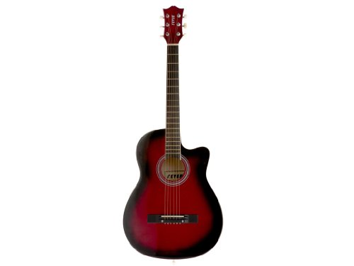 fièvre 3/4 96,5 cm Guitare acoustique Pan coupé 3/4 Redburst - Les Beatles, Paul McCartney, John Lennon, RIngo Starr, George Harrison fièvre 3/4 96,5 cm Guitare acoustique Pan coupé 3/4 Redburst – Image 3