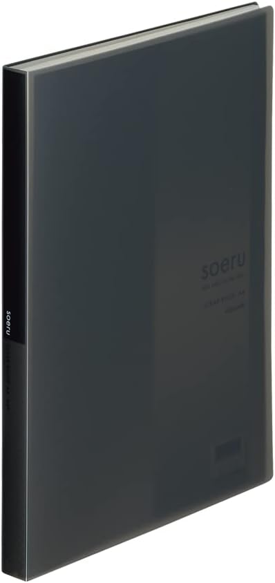 Lihit Lab SOERU N8102-24 Clear Book, A4, 40 Pockets, Smoke Black