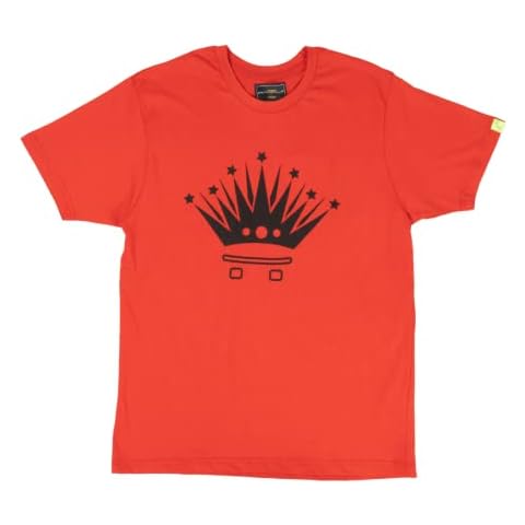 Metropollie - Short Sleeve T-Shirt, Flmenca Collection with Crown Print, Unisex Slim Fit Design - Red, Sizes From XS to 2XL, red, XS Cover