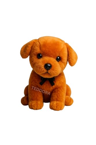 Image of Sitting Dog Soft Toy for Girls Boys Kids,Brown,Dog Animal Plush Stuffed Baby Teddy Gift Birthday, 23cm