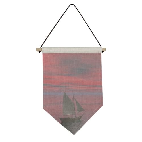 Drapeau sur toile bateau rouge océan habillage mural sans grand cadre