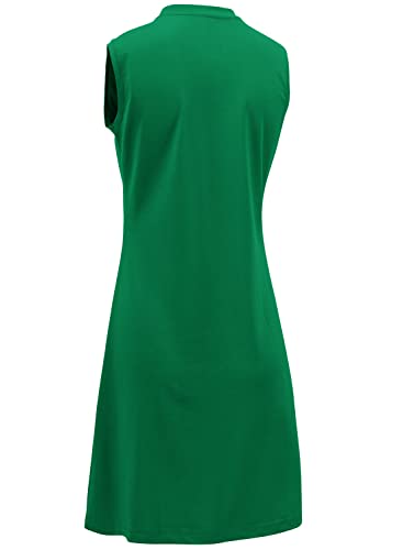 Bgowatu Women'S Tennis Dress Sleeveless Golf Polo Dress Lightweight Sports Activewear Dress Zip Up Green M thumb #5