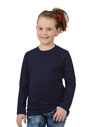 Preisvergleich Produktbild Trigema Mädchen Langarmshirt aus Baumwolle, Navy, 104