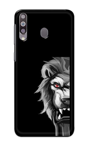 Image of PRINTFIDAA Printed Hard Back Cover Case for Samsung Galaxy M30 Back Cover (Angry Lion) -112
