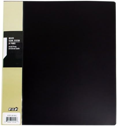 Deluxe Clear System Portfolio / Presentation Display Book - 24 Prints Capacity - 11" X 17" Inch, Black