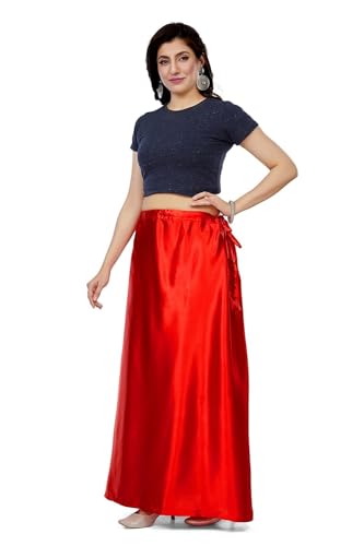 Image of Madhu Fashion Women's Satin Saree Petticoat Saree Underskirt