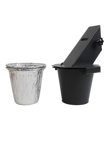 Vilgftyiet Juego de bandeja de goteo y 2 forros de aluminio para parrilla, cubo de grasa deslizante de 45° para una fácil limpieza, construcción de metal resistente al óxido para barbacoa y cocina al