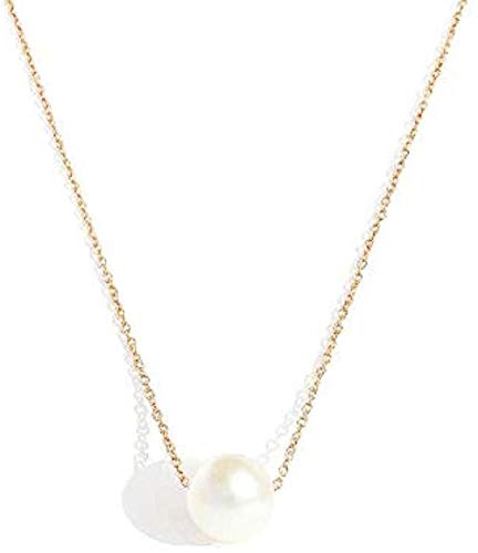 Preisvergleich Produktbild CKAWM Halskette Einfache Titan Stahlkette Halskette Perlen Anhänger Schlüsselbein Kette