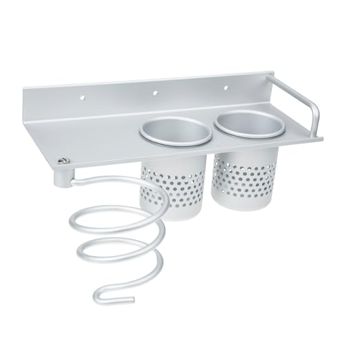 IWOWHERO Strong Load-bearing Wall-mounted Hair Dryer Rack Hair Tools Organizer No Fall Easy Install for Bathroom