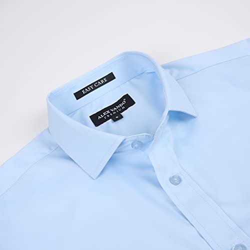 Alex Vando Mens Bamboo Dress Shirts Wrinkle Free Regular Fit Stretch Button Down Shirt