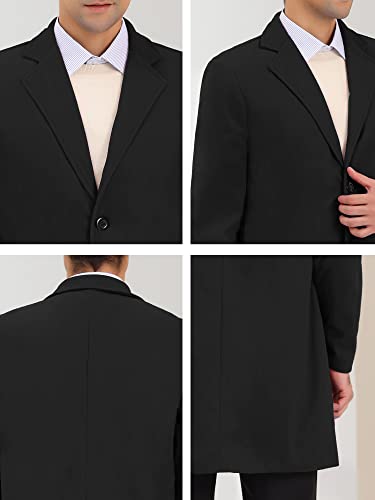 Image of Lars Amadeus Men's Trench Coat Notch Lapel Single Breasted Classic Long Pea Coats Overcoat