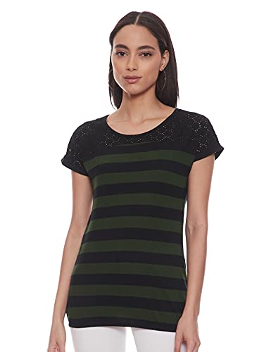 Image of Max Women's Striped Extended Sleeves Regular Fit T-Shirt