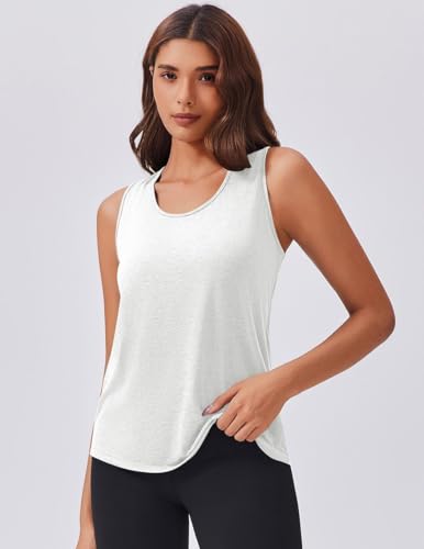 PINSPARK - Camiseta Deportiva sin Mangas para Mujer, Yoga, Fitness, con Espalda Cruzada, Transpirable, de Malla, Gimnasio, Correr, Verano, Cuello Redondo