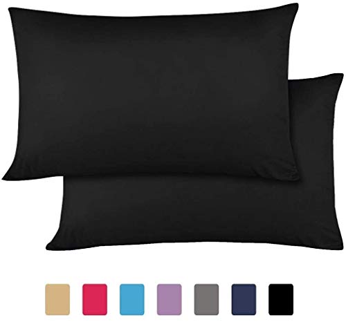beddingstar Travel Pillow Case 14x20 Size Natural Cotton Zipper Pillow Cases Set of