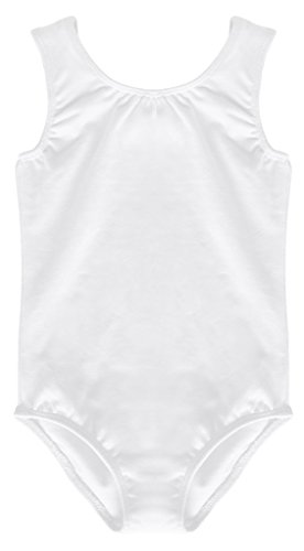 Dancina Niñas Maillot de tirantes de algodón y spandex